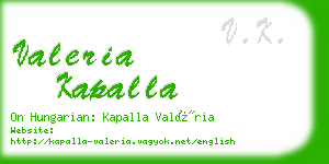 valeria kapalla business card